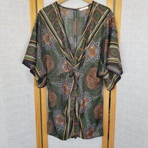 NEW Illa Illa Kimono Romper Satin Size Large NWOT